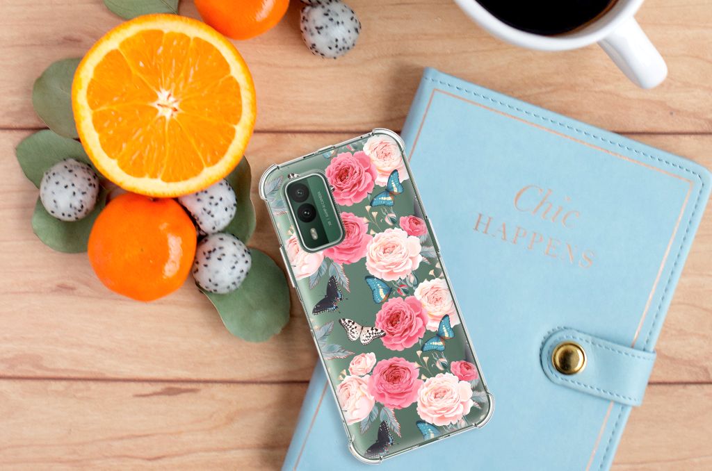 Nokia XR21 Case Butterfly Roses