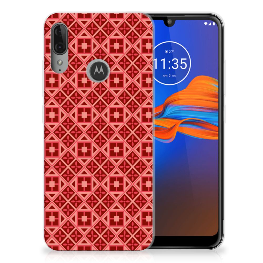 Motorola Moto E6 Plus TPU bumper Batik Rood