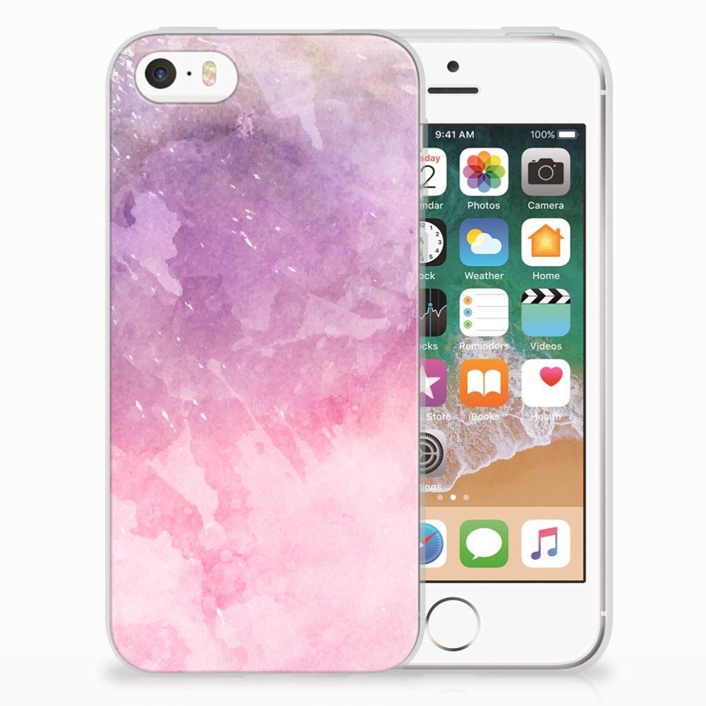 Hoesje maken Apple iPhone SE | 5S Pink Purple Paint