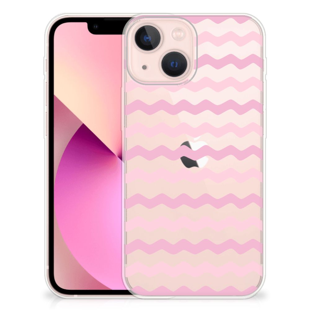 iPhone 13 mini TPU bumper Waves Roze
