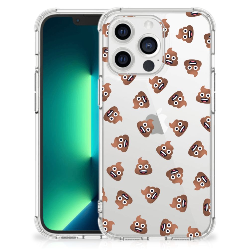 Doorzichtige Silicone Hoesje voor iPhone 13 Pro Max Poep Emojis - B2C Telecom