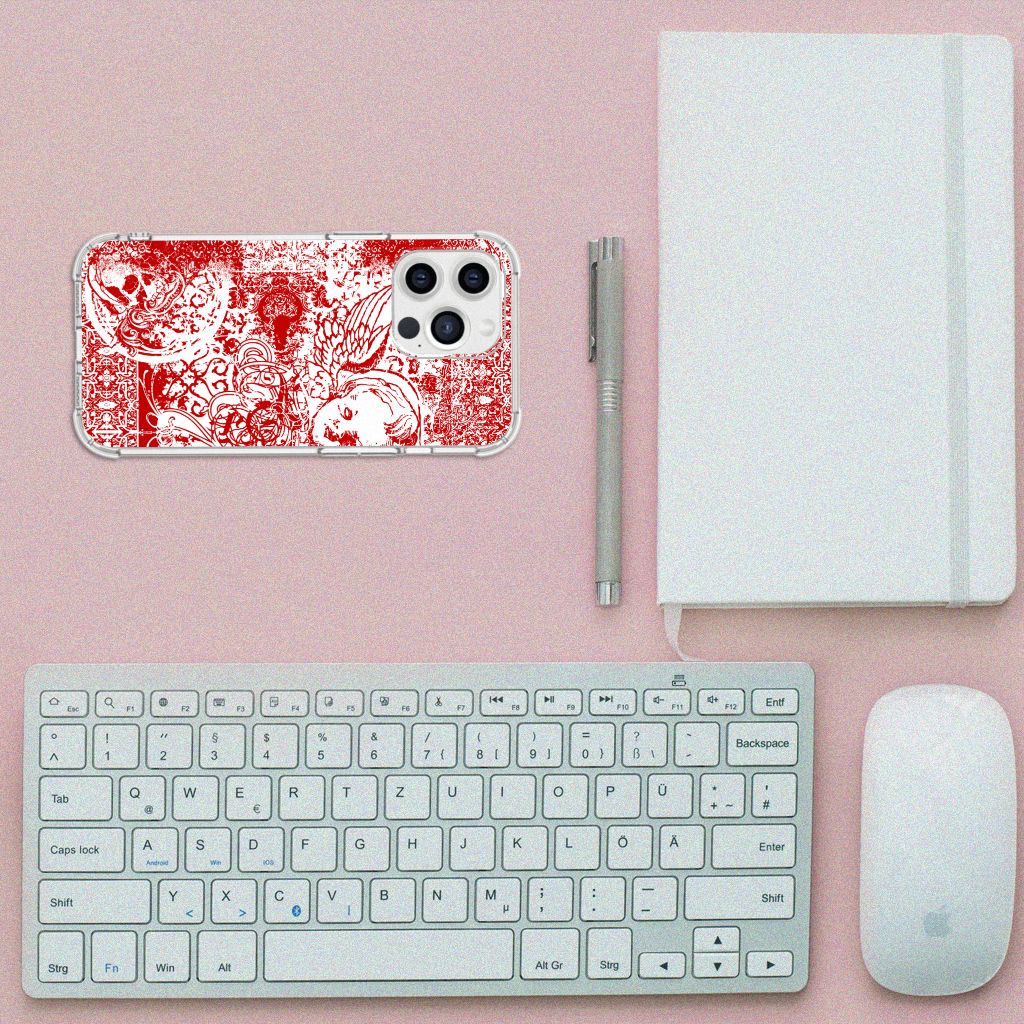 Extreme Case iPhone 13 Pro Max Angel Skull Rood - B2C Telecom