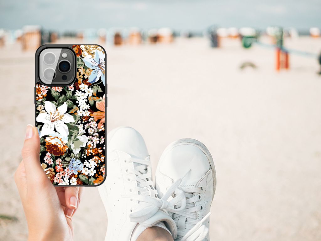 Bloemen Hoesje voor iPhone 13 Pro Max Dark Flowers B2C Telecom