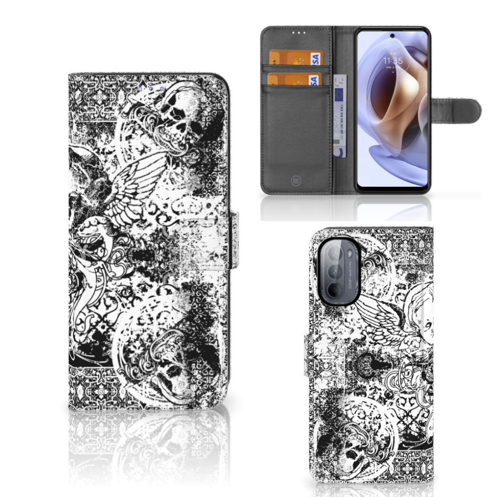 Telefoonhoesje met Naam Motorola Moto G31 | G41 Skulls Angel