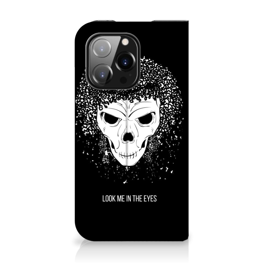 Mobiel BookCase iPhone 14 Pro Skull Hair