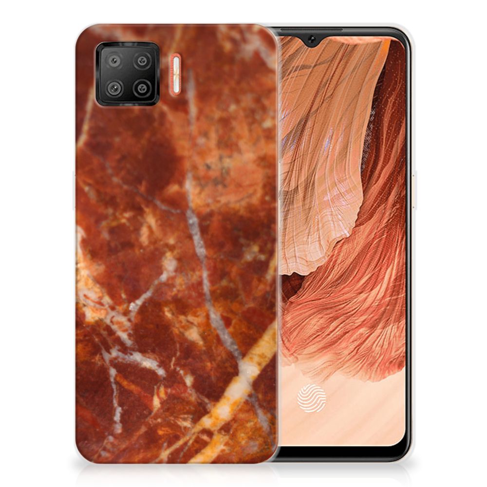 OPPO A73 4G TPU Siliconen Hoesje Marmer Bruin