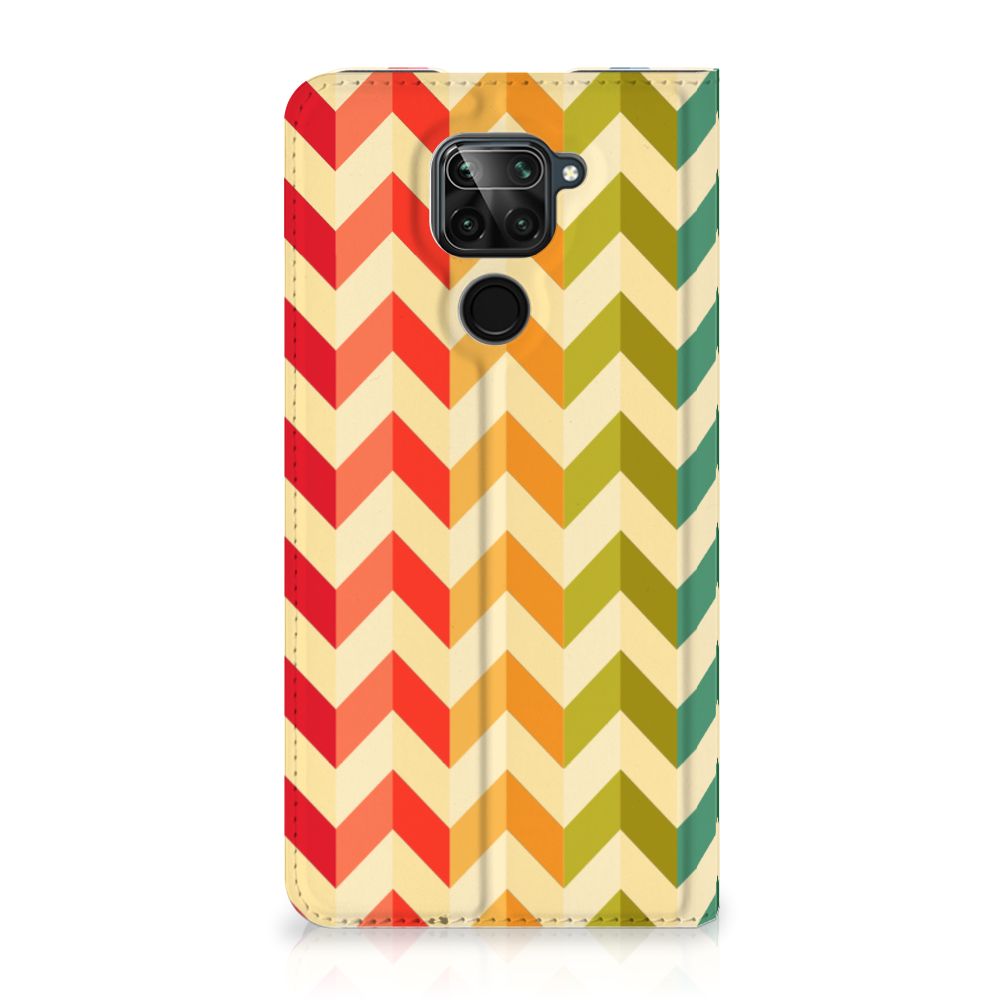 Xiaomi Redmi Note 9 Hoesje met Magneet Zigzag Multi Color - B2C Telecom