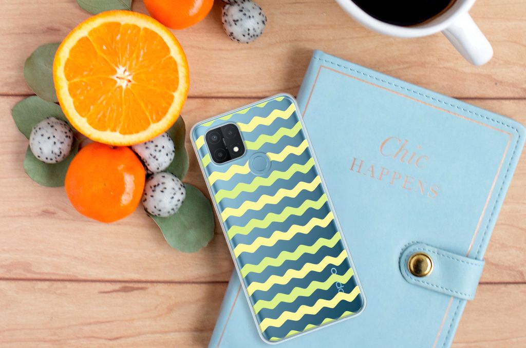 OPPO A15 TPU bumper Waves Yellow B2C Telecom