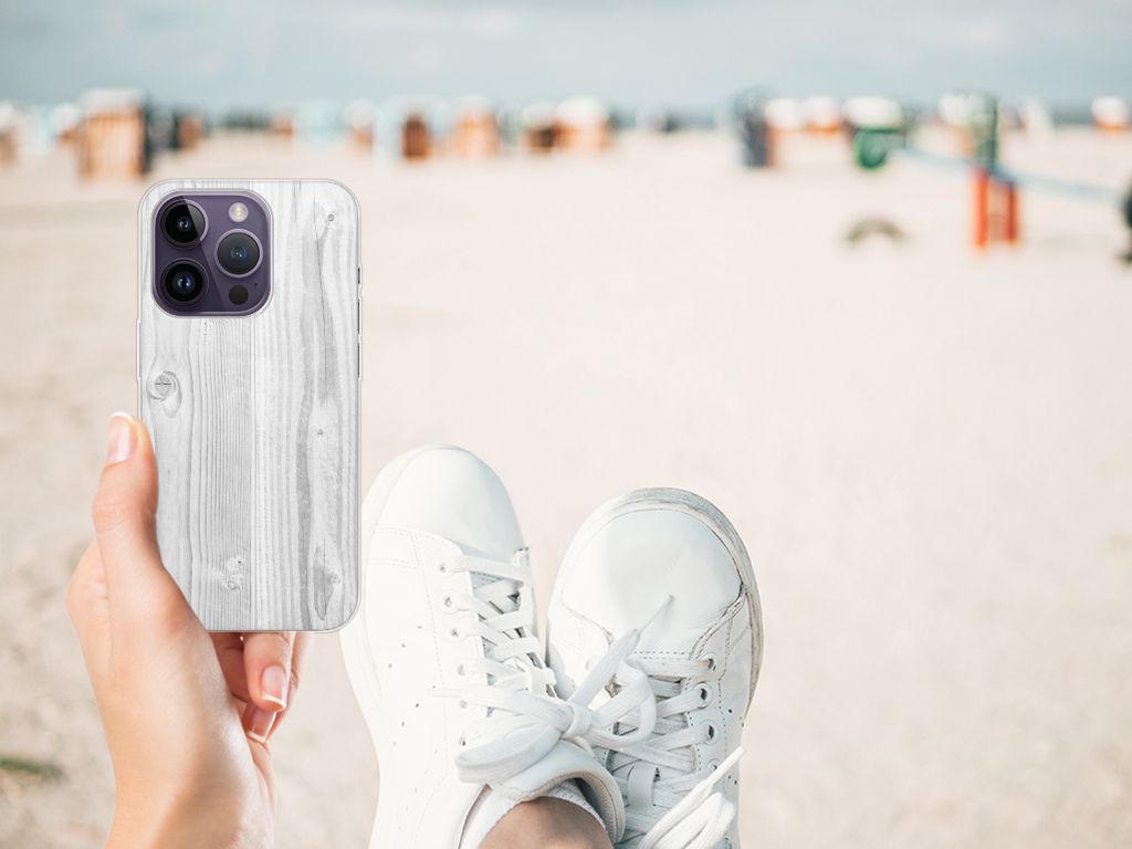 Apple iPhone 14 Pro Bumper Hoesje White Wood B2C Telecom