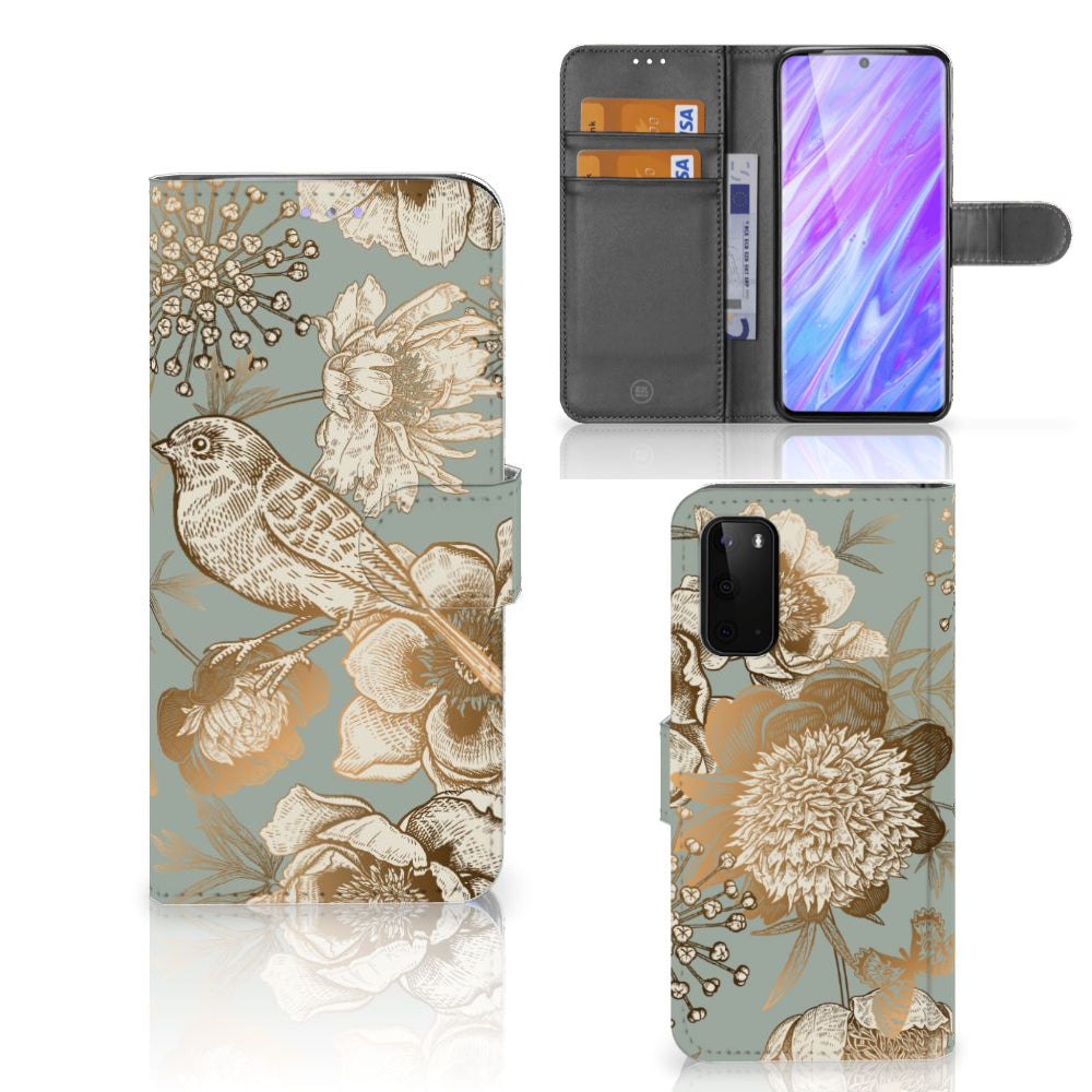 Hoesje voor Samsung Galaxy S20 Vintage Bird Flowers