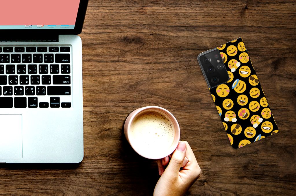 Samsung Galaxy S21 Ultra Hoesje met Magneet Emoji - B2C Telecom