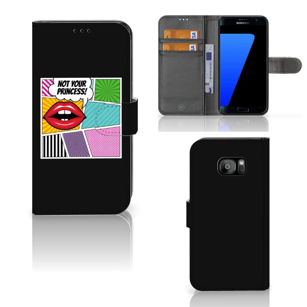 Samsung Galaxy S7 Edge Wallet Case met Pasjes Popart Princess