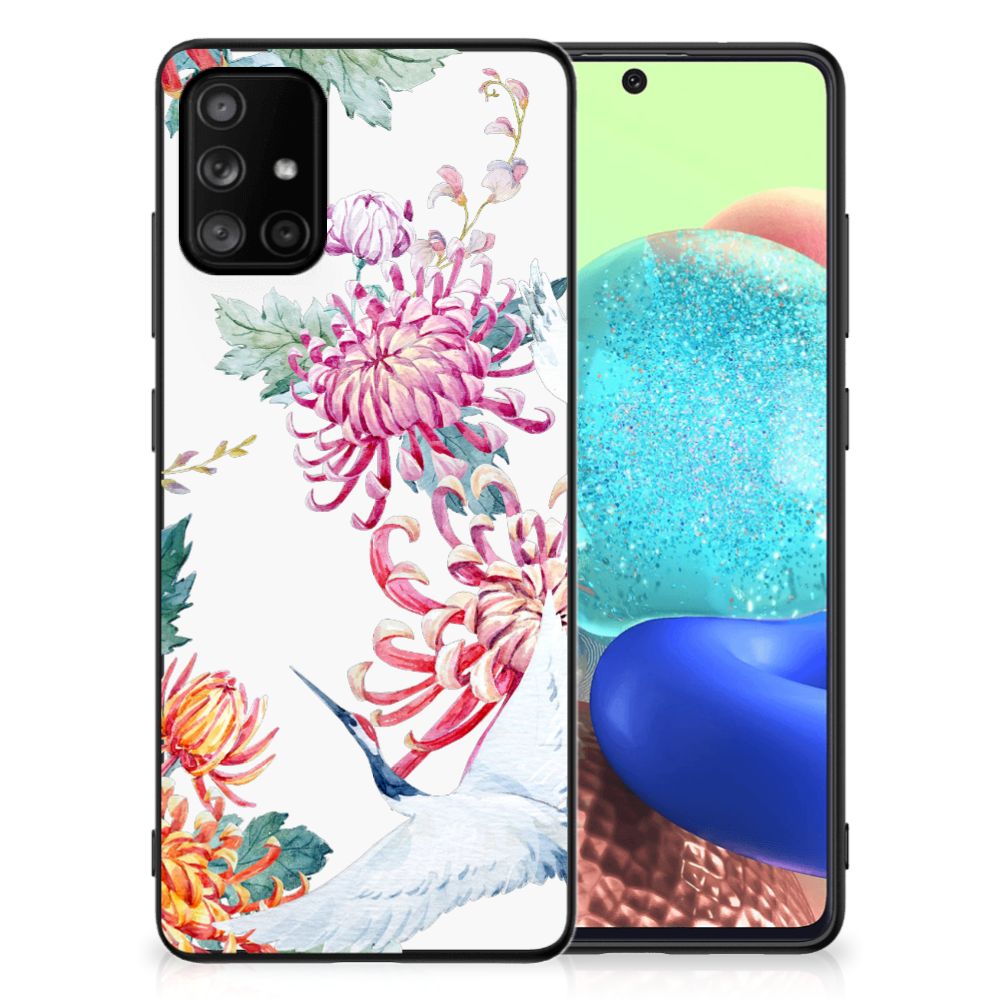 Samsung Galaxy A71 Dierenprint Telefoonhoesje Bird Flowers