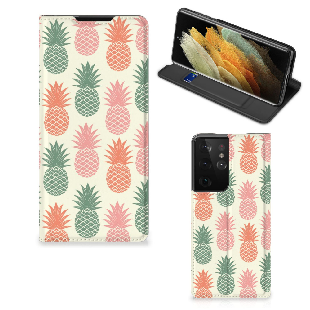 Samsung Galaxy S21 Ultra Flip Style Cover Ananas - B2C Telecom