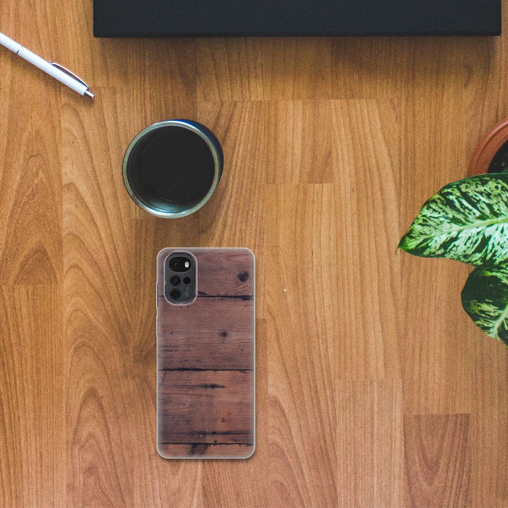 Motorola Moto G22 Bumper Hoesje Old Wood B2C Telecom