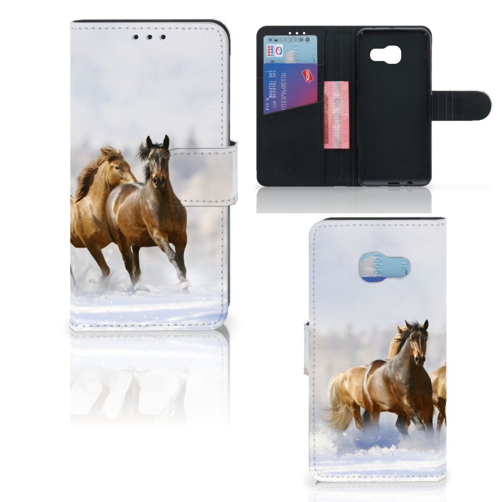 Samsung Galaxy A3 2017 Telefoonhoesje met Pasjes Paarden