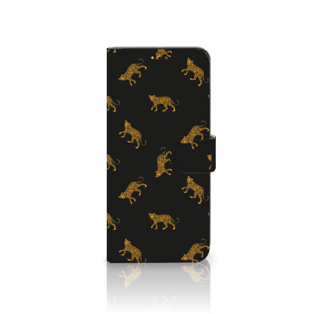 Telefoonhoesje met Pasjes voor Samsung Galaxy A14 5G Leopards in een luipaardprint ontwerp.