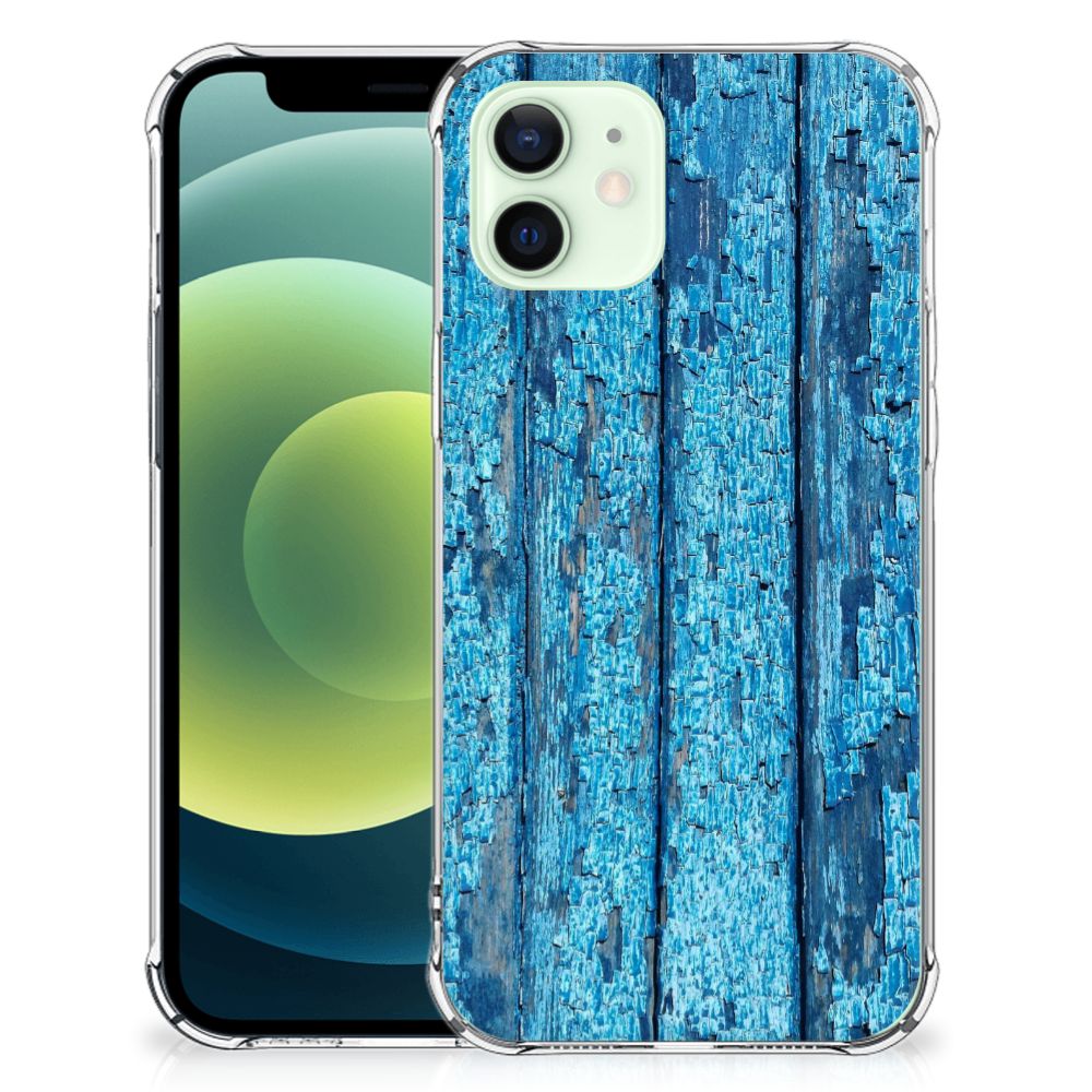 iPhone 12 Mini Stevig Telefoonhoesje Wood Blue B2C Telecom