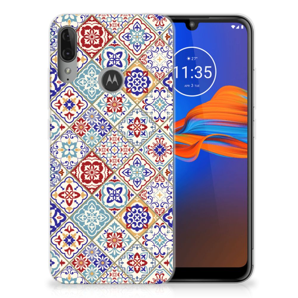 Motorola Moto E6 Plus TPU Siliconen Hoesje Tiles Color