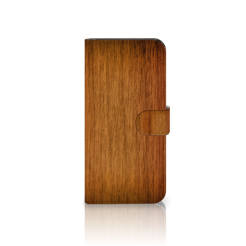 Motorola Moto E13 4G Book Style Case Donker Hout