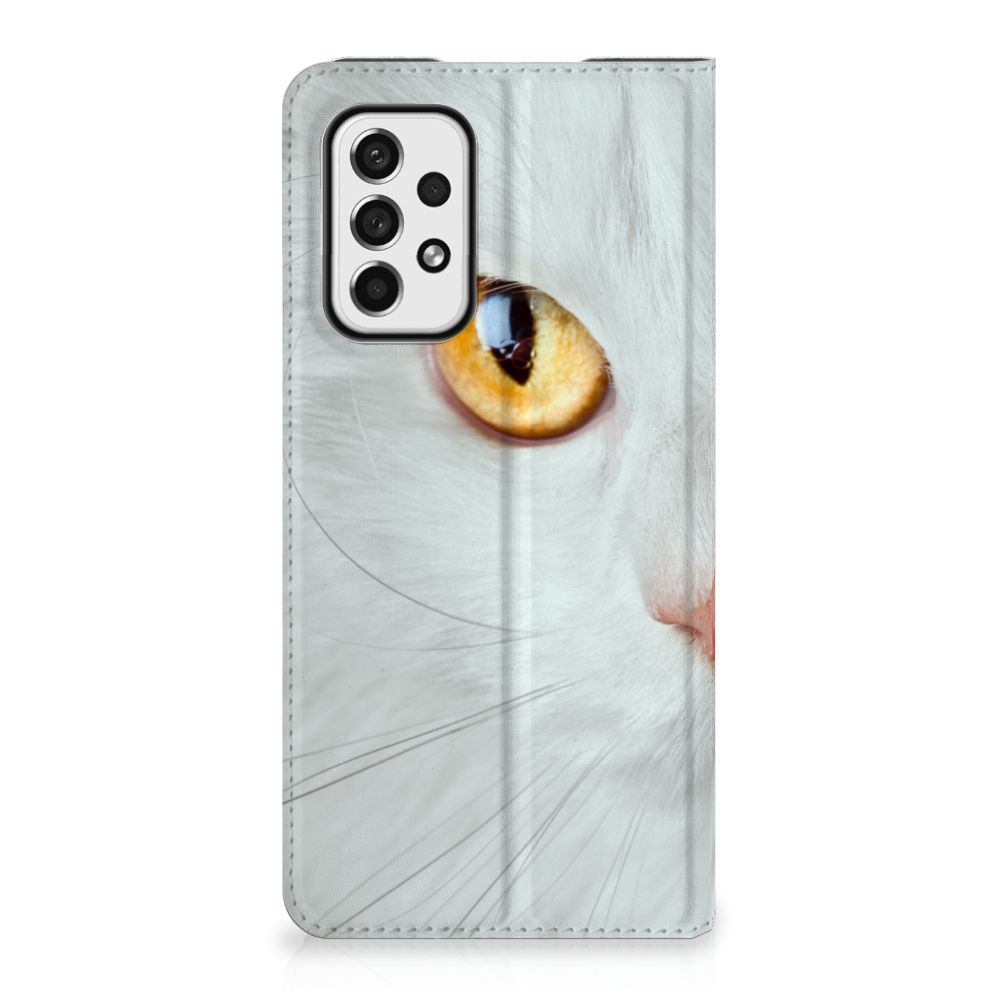 Samsung Galaxy A73 Hoesje maken Witte Kat - B2C Telecom