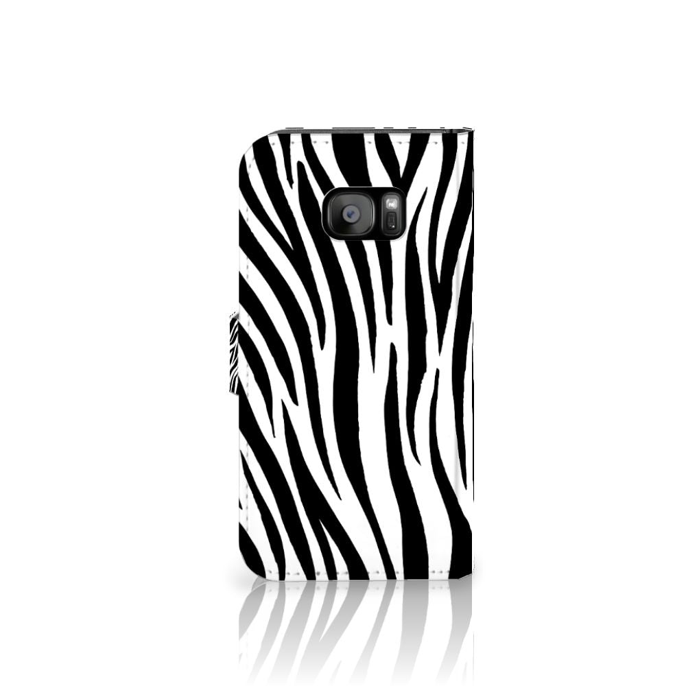 Samsung Galaxy S7 Edge Telefoonhoesje met Pasjes Zebra