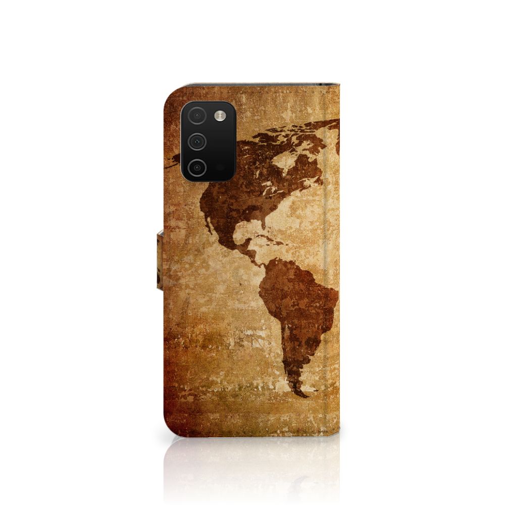 Samsung Galaxy A03s Flip Cover Wereldkaart