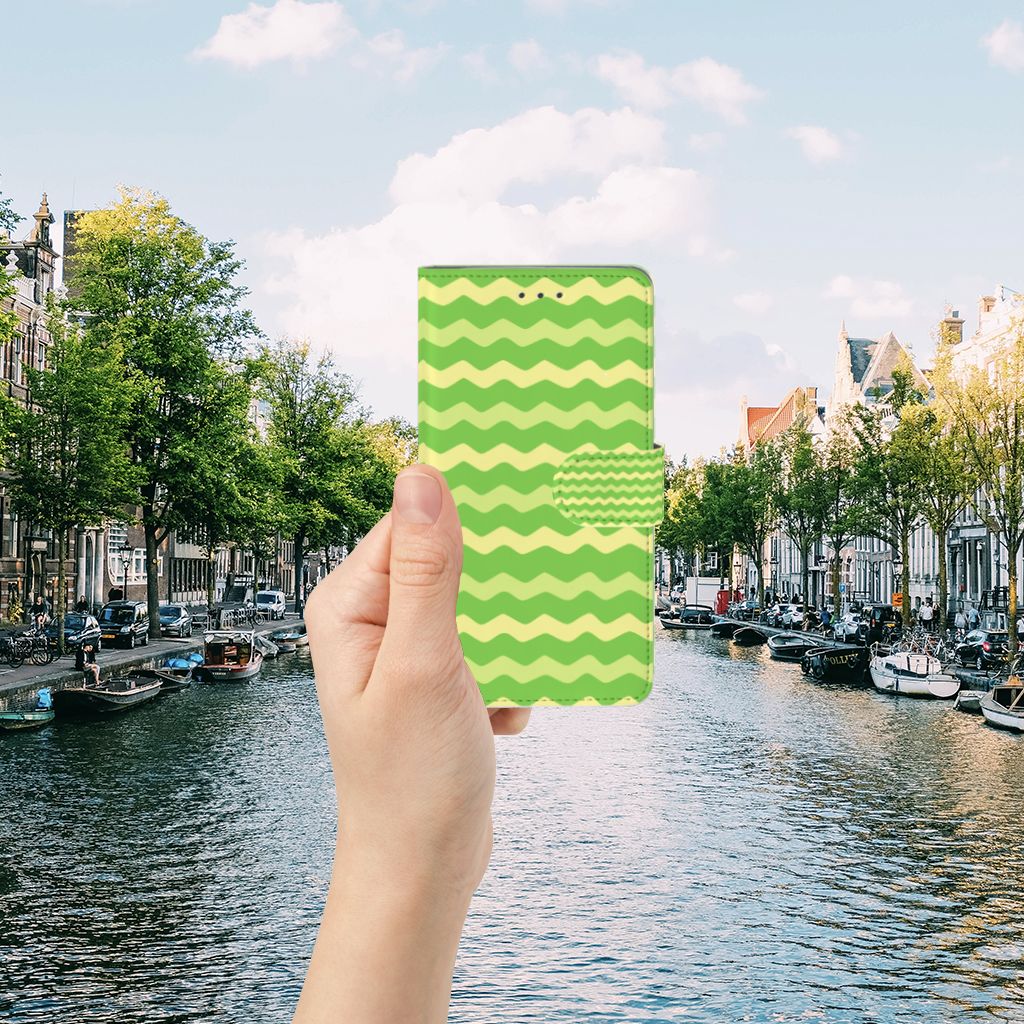 Samsung Galaxy J7 2016 Telefoon Hoesje Waves Green