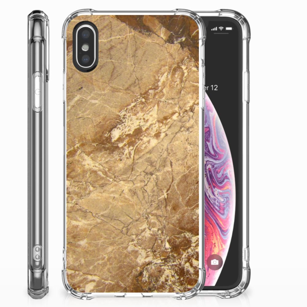 Apple iPhone X | Xs Anti-Shock Hoesje Marmer Creme