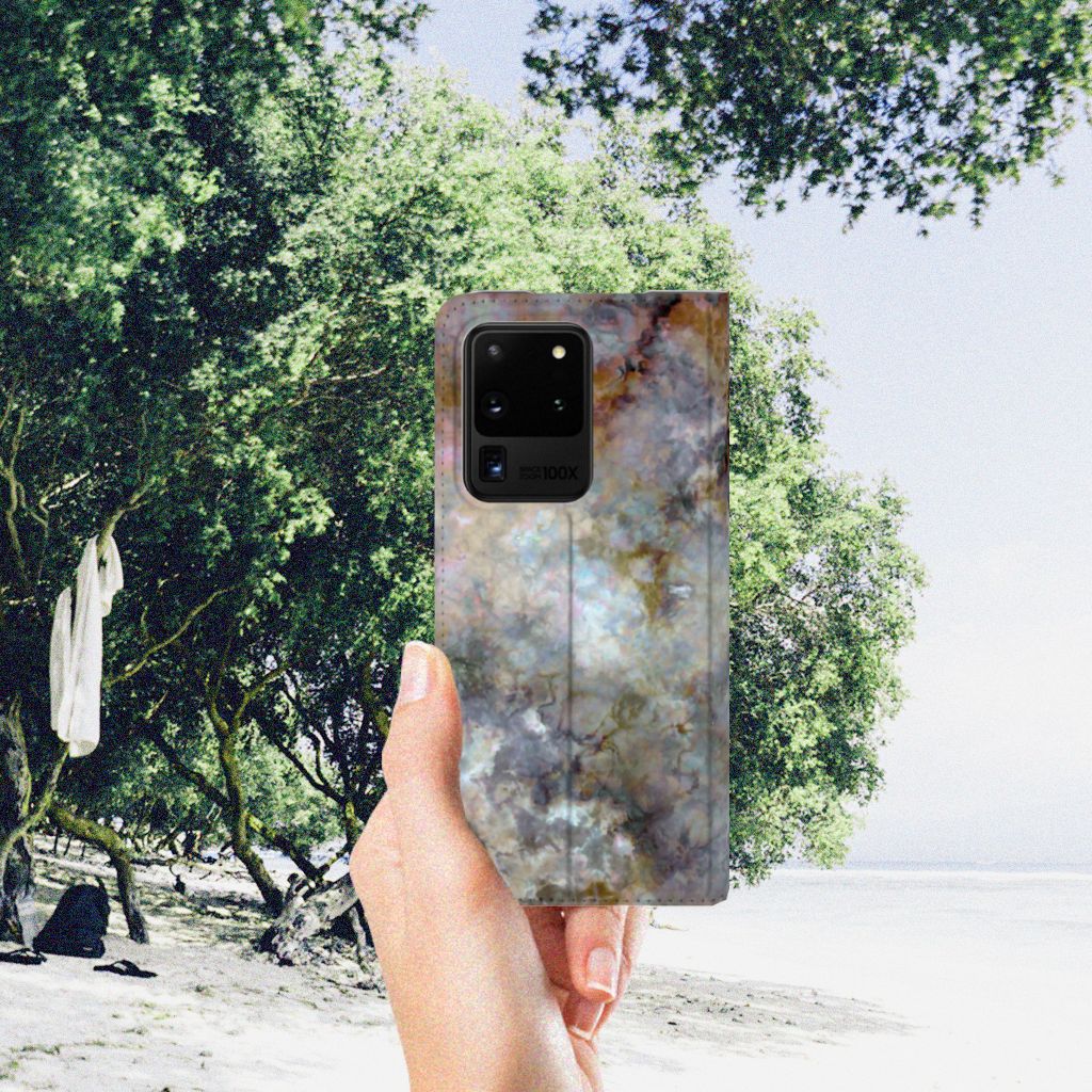 Samsung Galaxy S20 Ultra Standcase Marmer Grijs - B2C Telecom