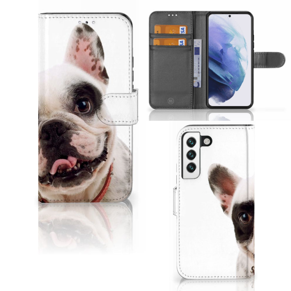 Samsung Galaxy S22 Telefoonhoesje met Pasjes Franse Bulldog