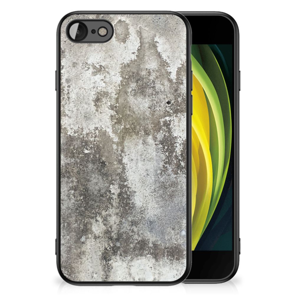 iPhone SE 2022 | SE 2020 | 7/8 Marmeren Print Telefoonhoesje Beton Print, inbegrepen in design met stenen patroon.
