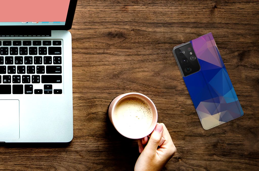 Samsung Galaxy S21 Ultra Stand Case Polygon Dark - B2C Telecom