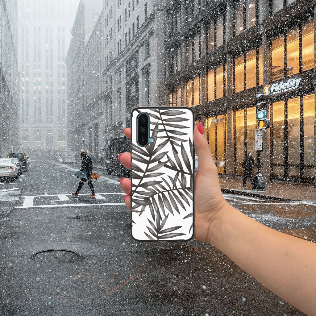 OnePlus Nord CE 5G Bloemen Hoesje Leaves Grey B2C Telecom