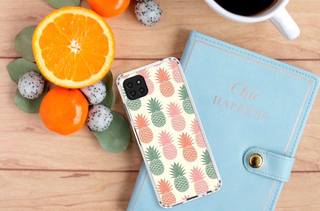 Samsung Galaxy A22 5G Beschermhoes Ananas B2C Telecom