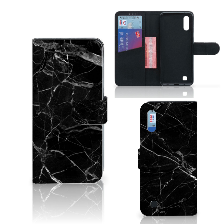 Samsung Galaxy M10 Bookcase Marmer Zwart - Origineel Cadeau Vader