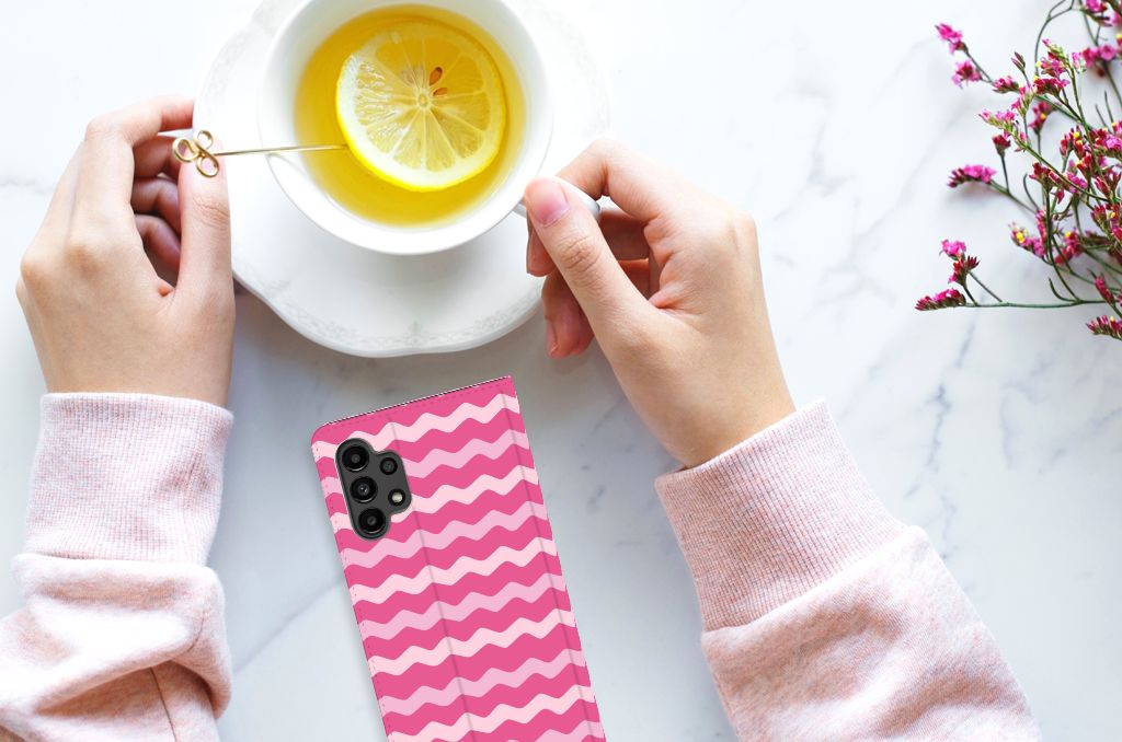 Samsung Galaxy A13 (4G) Hoesje met Magneet Waves Pink - B2C Telecom