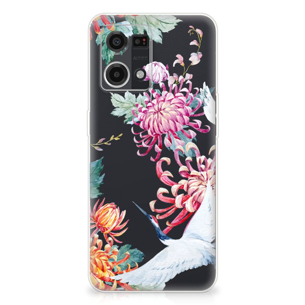 OPPO Reno7 4G TPU Hoesje Bird Flowers B2C Telecom