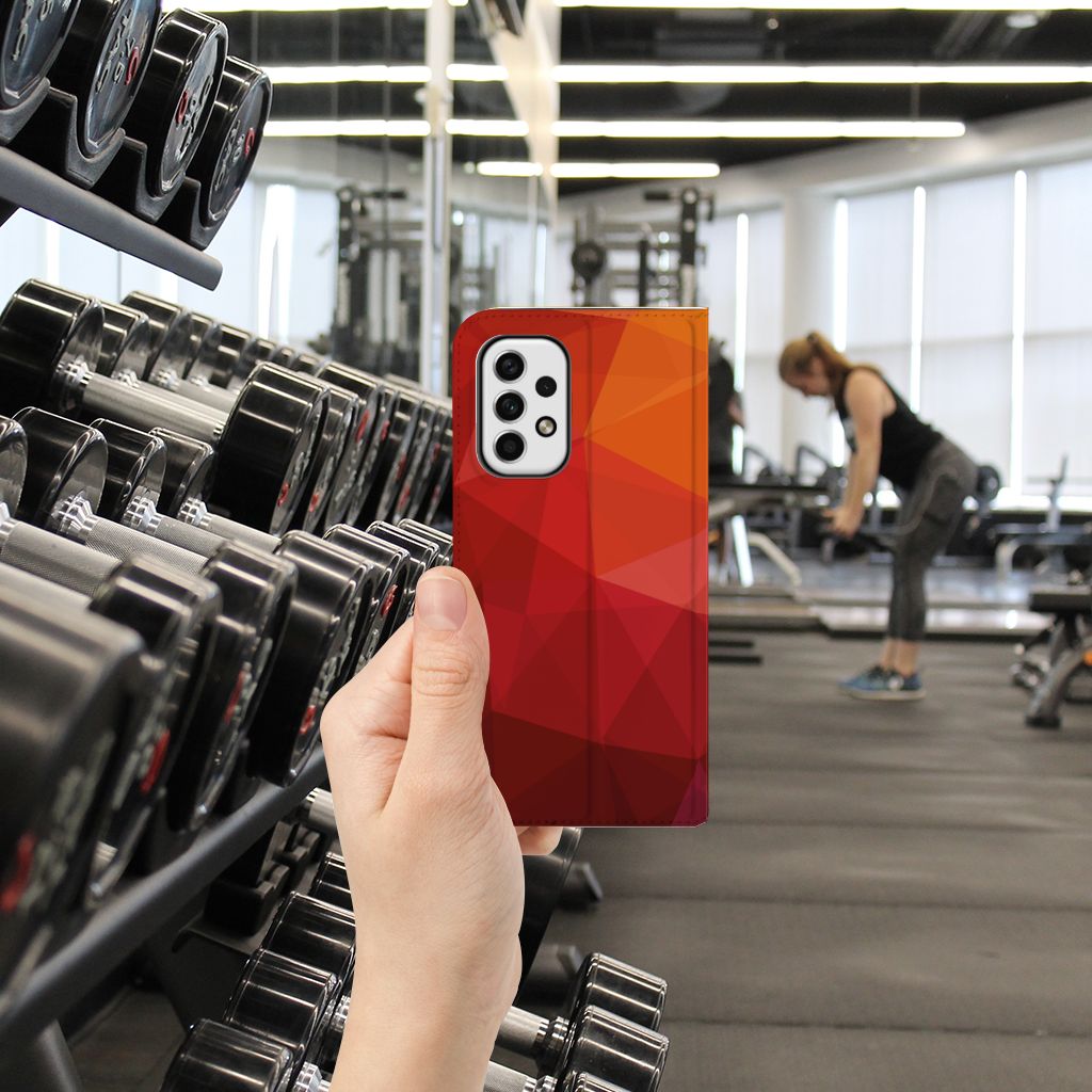Stand Case voor Samsung Galaxy A23 Polygon Red - B2C Telecom