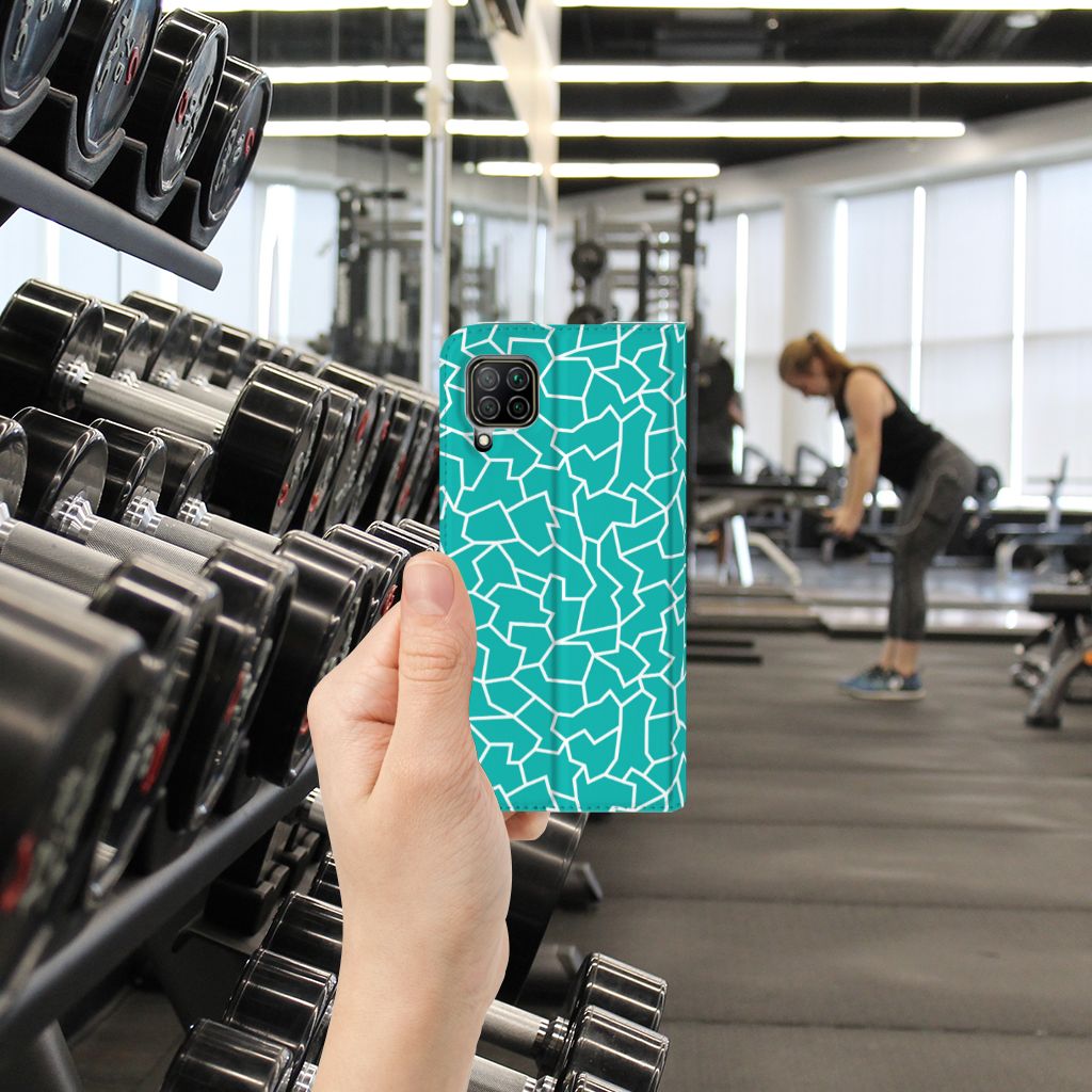 Huawei P40 Lite Bookcase Cracks Blue - B2C Telecom
