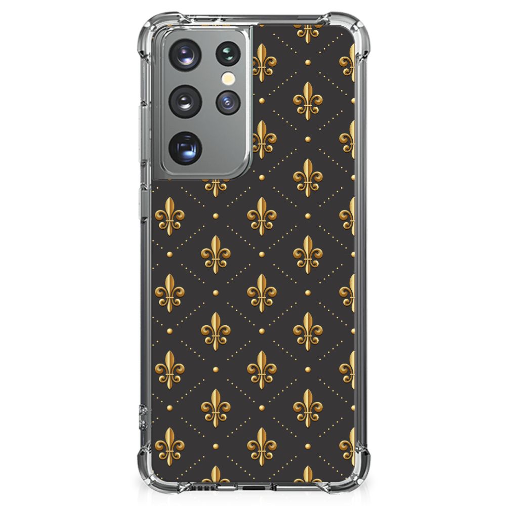 Samsung Galaxy S21 Ultra Doorzichtige Silicone Hoesje Franse Lelie B2C Telecom