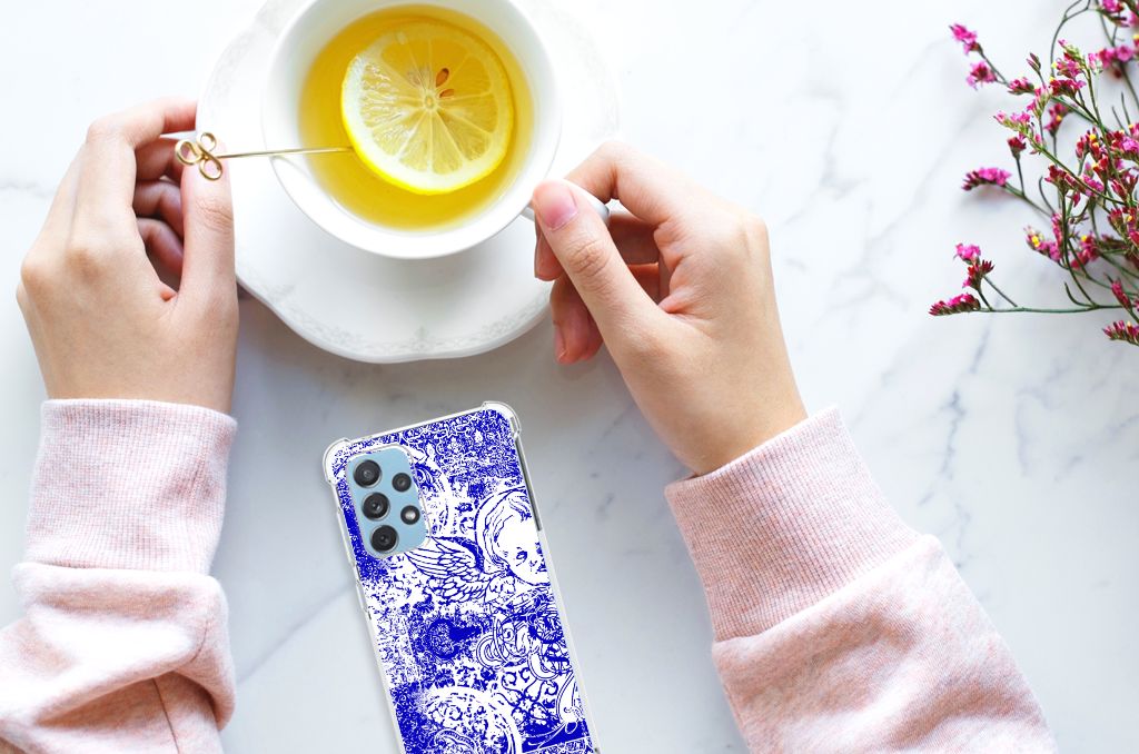 Extreme Case Samsung Galaxy A73 Angel Skull Blauw B2C Telecom