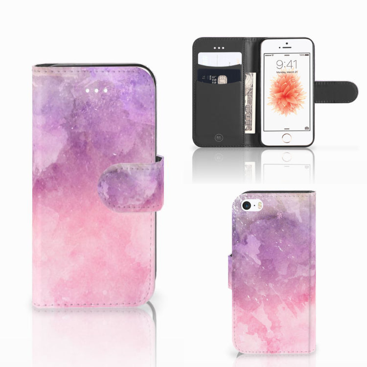 Hoesje Apple iPhone 5 | 5s | SE Pink Purple Paint