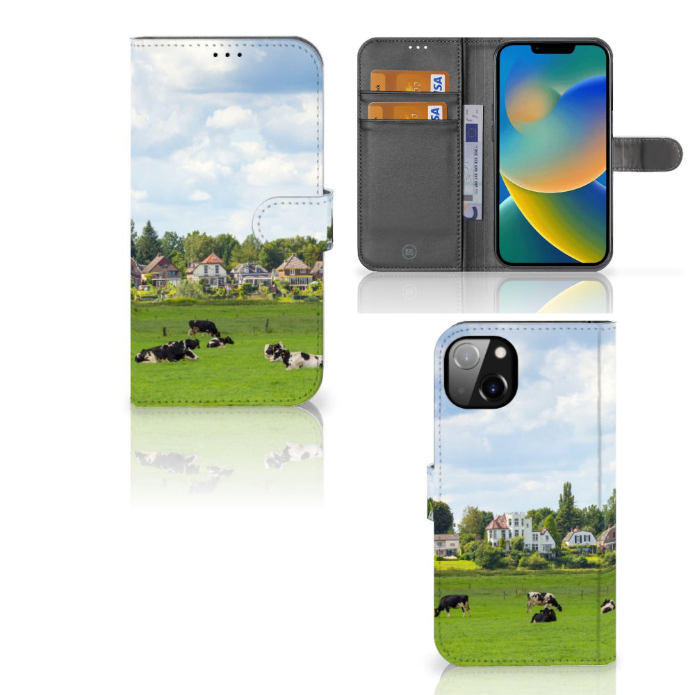 iPhone 14 Plus Telefoonhoesje met Pasjes Koeien