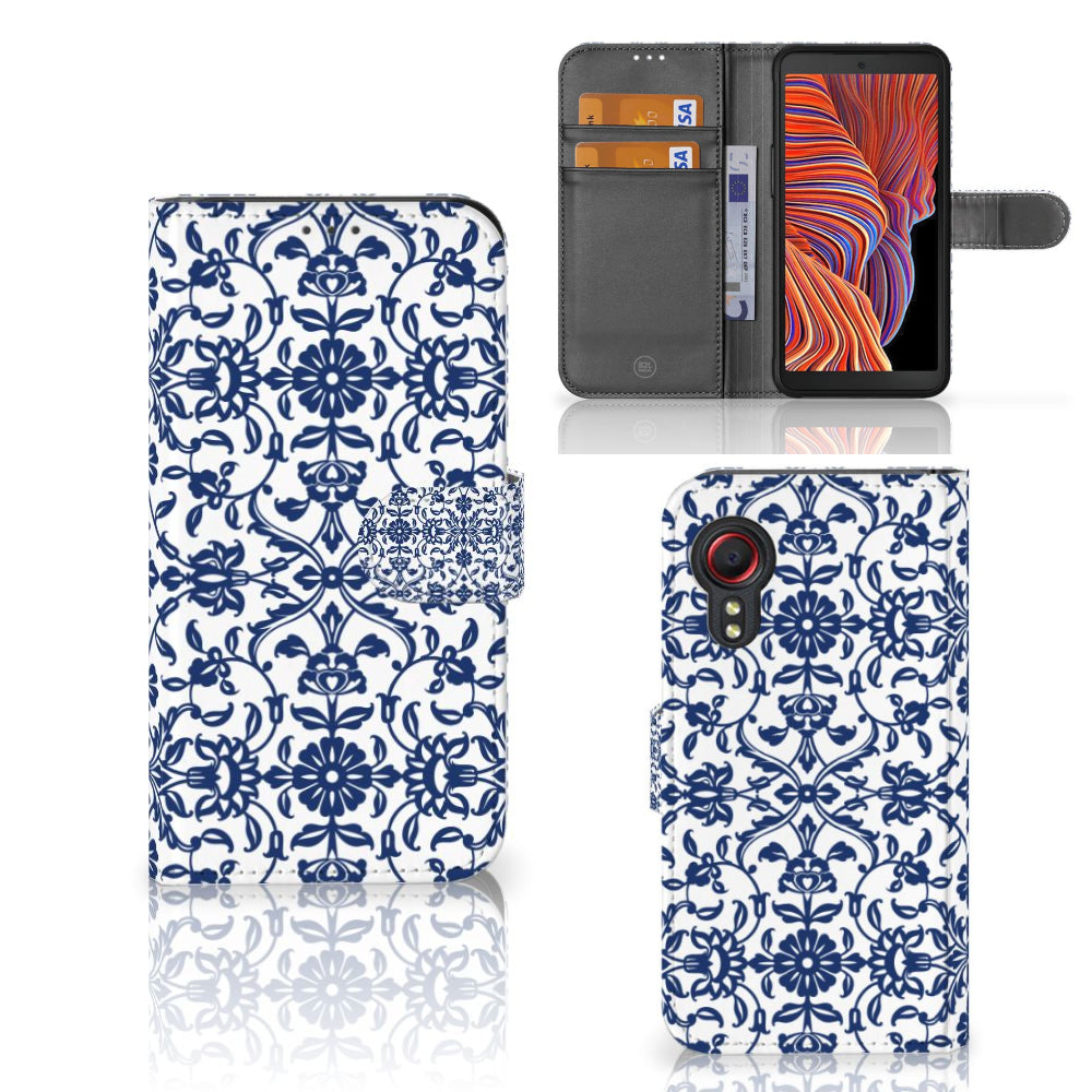 Samsung Galaxy Xcover 5 Hoesje Flower Blue