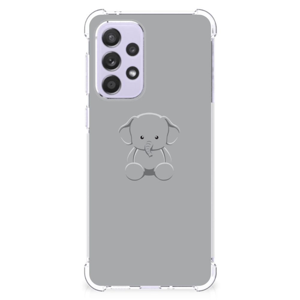 Samsung Galaxy A33 Stevig Bumper Hoesje Grijs Baby Olifant