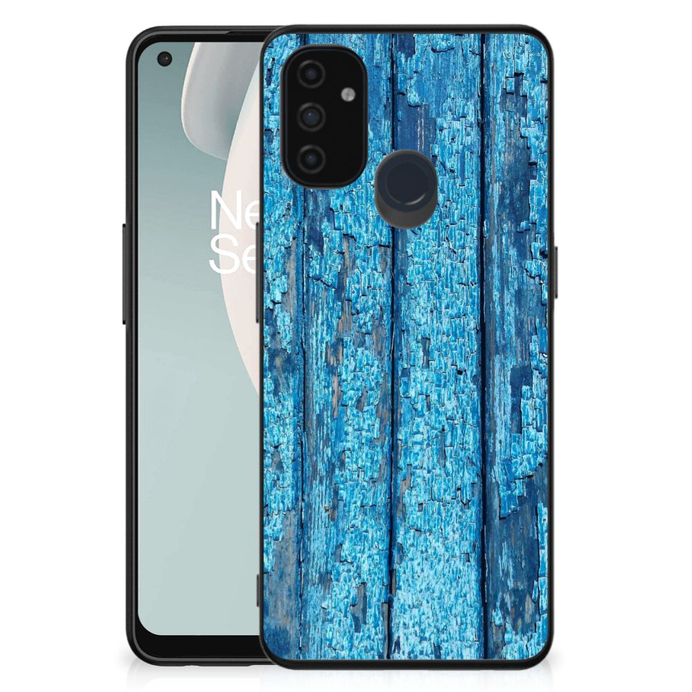 OnePlus Nord N100 Houten Print Telefoonhoesje Wood Blue