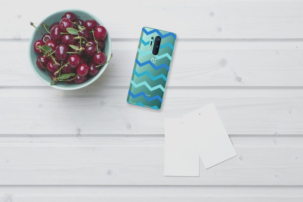 OnePlus 8 Pro TPU bumper Zigzag Blauw