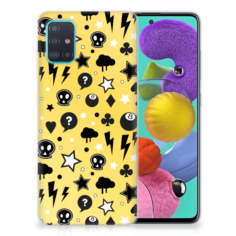 Silicone Back Case Samsung Galaxy A51 Punk Geel