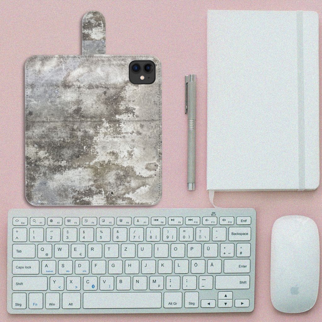 Apple iPhone 11 Bookcase Beton Print